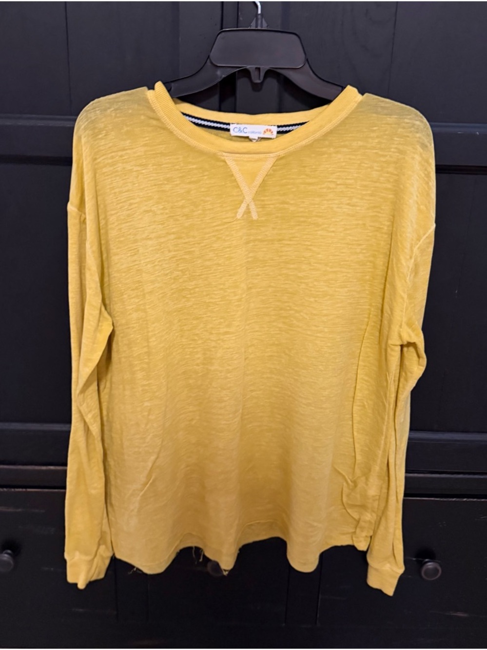 C&C California Yellow Slub Crewneck Sweatshirt
